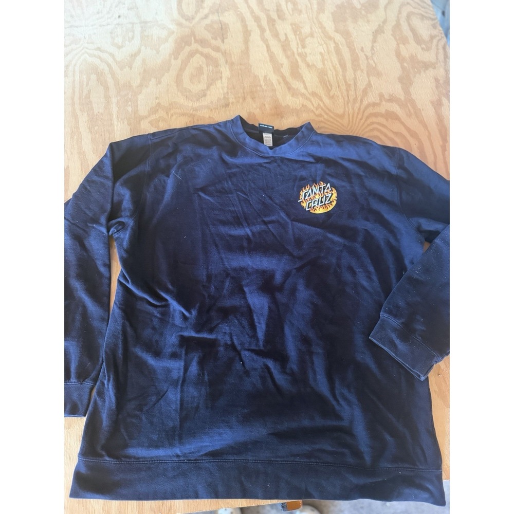 Vintage Santa Cruz Men's Sweatshirt Small Black 2XL Crewneck Skateboard Shirt